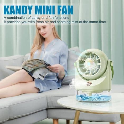 Bordsfläkt, mini bärbar luftkonditionering med dimfunktion, luftkylare, USB-laddning, miljövänlig