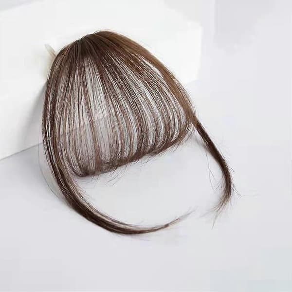 Peruker med lugg för kvinnor, hårförlängning, ökad hårvolym, fluffig luftlugg, ansiktsmodifiering, fransk simuleringslugg dark brown/1pcs