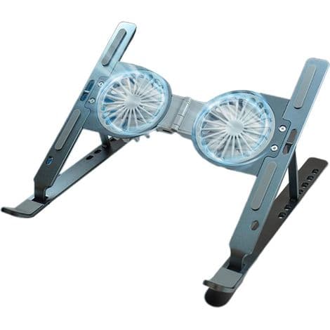 Sammenklappeligt laptopstativ i aluminiumslegering med køleventilator