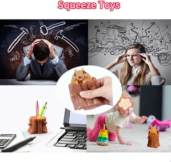 Sett med 2 Klem Eikenøtt Leker Slem Eikenøtt Kopp Stresslindring, Sensoriske Fidget Leker