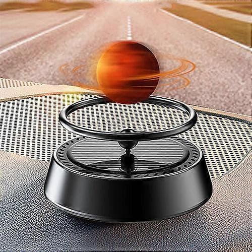 Solcelledrevet billuftfrisker, automatisk roterende flytende planet aromaterapi diffuser Black Mars