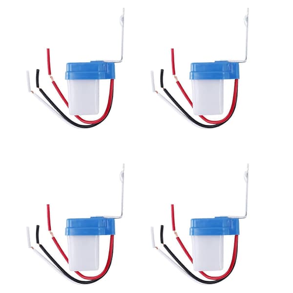 4X Sensorbryter AC DC12V Gatelys Automatisk Kontroll Lys Lys Dag og Natt Kontroll Lys Mørk By Landskap White&blue