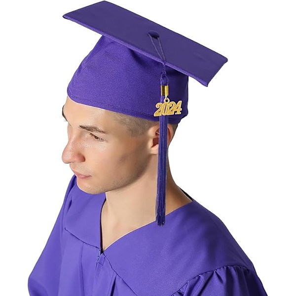 Graduation Hat til Voksne 2024 Bachelor Cap Motorboard Hat til Gymnasium Universitets Graduation Cap 12 Farver