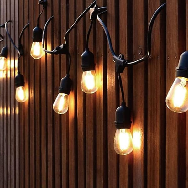 24-pack 3V LED S14 Ersättningslampor, Splittersäkra Utomhus Solcellsslingor, Varmvit