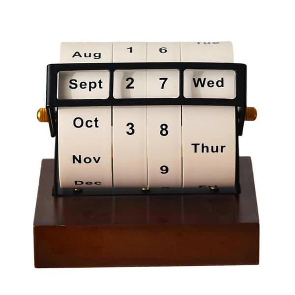 Trækalender Roterende Kalender Dekorativ Kalender til Bondehus Kontor Multicolor