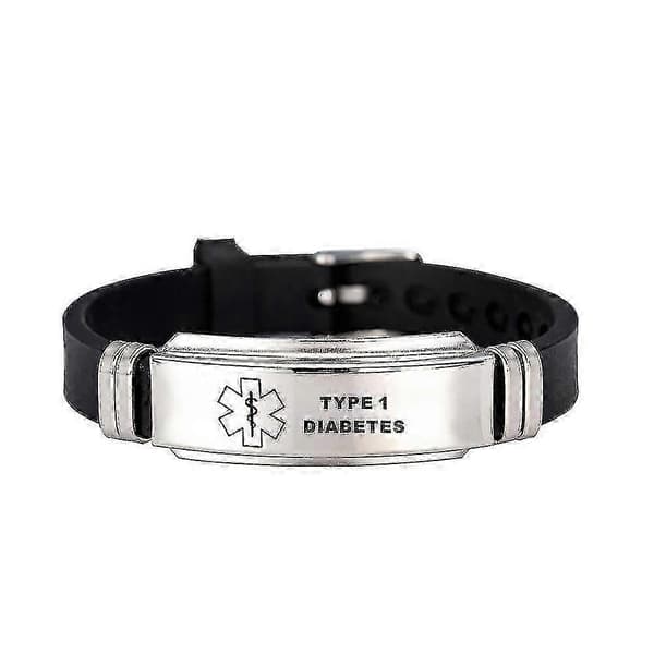 Medicinskt varnings-ID-armband Diabetic Type 1