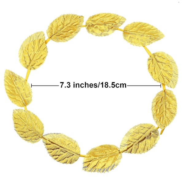 Roman Laurel, Roman Head Wreath Leaf Crown Hovedbeklædning Roman Leaf Pandebånd Toga Hovedbeklædning, guld (strikket stof, 6 stykker)