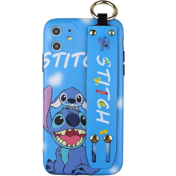 Iphone Case Stitch Med handledsrem Case Design Mjuk silikon Stötsäker Skyddande Anime telefonfodral för Iphone 11