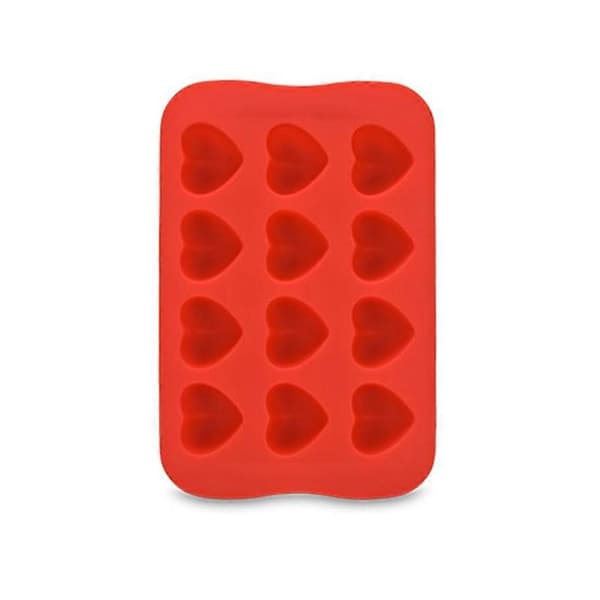 til Isterningebakker Silikone Hjerteformede 12-Rum Chokoladeforme Fleksibel Bageform Madfest budding Sæbe Fondant Heart-Shaped/Red