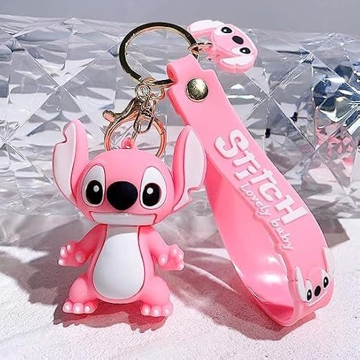 Pink nøglering, Stitch nøglering, legetøjsholder souvenirgave til piger og drenge