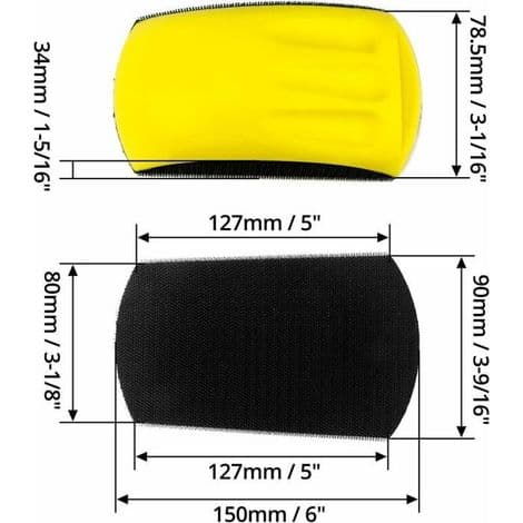 Handslipplatta, slipplattor för slipskivor, 150 mm (6\")