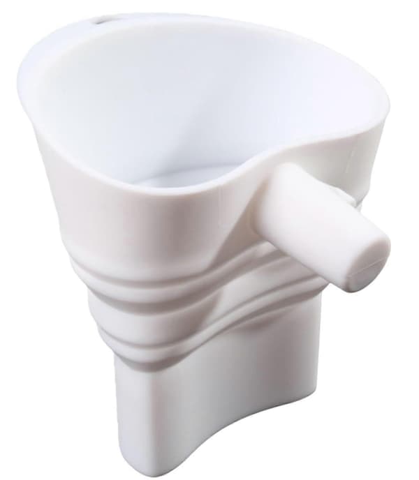 Mjöltratt med förlängd pip, vikbar och diskmaskinssäker, kompatibel med KitchenAid köksmaskiner (vit, 1-pack)