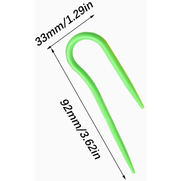 U-formade blandade färger plastkabelstickade handsynstickor, böjda virknålsömnadstillbehör, för tröjor, hattar, halsdukar