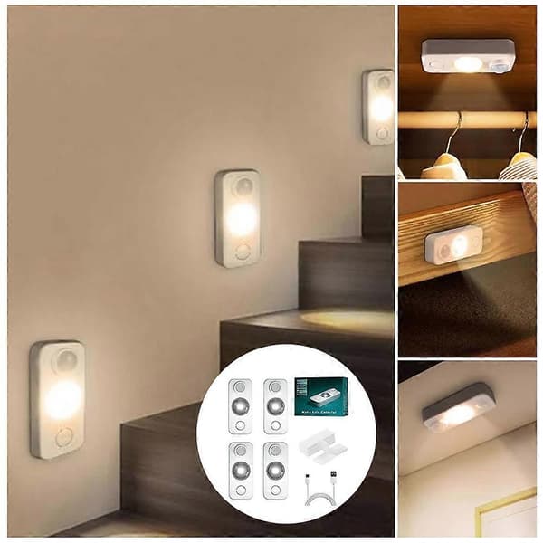 Kropssensorlys Genopladelig LED Natlampe til Stue Positive White Light