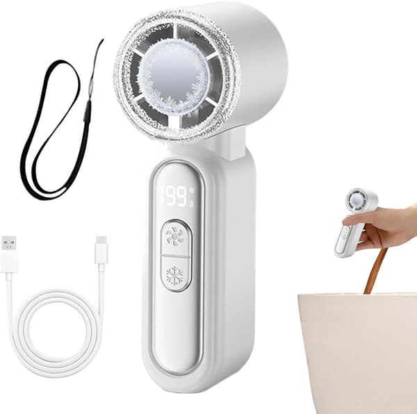 Mini genopladelig ventilator med justerbar hastighed og LED-display