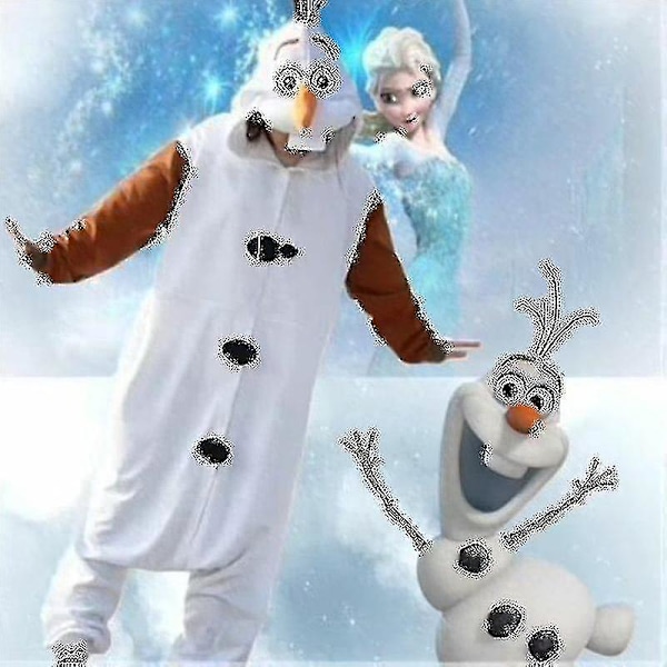 Olaf Frozen Vuxen Snögubbe Kostym Kigurumi Pyjamas Pyjamas Ozq Hög Kvalitet kids 85