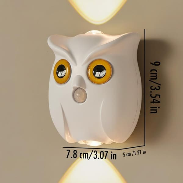 Owl Wall Lamp - Magnetic Base Dimmable LED Night Light (1pc)*White* White