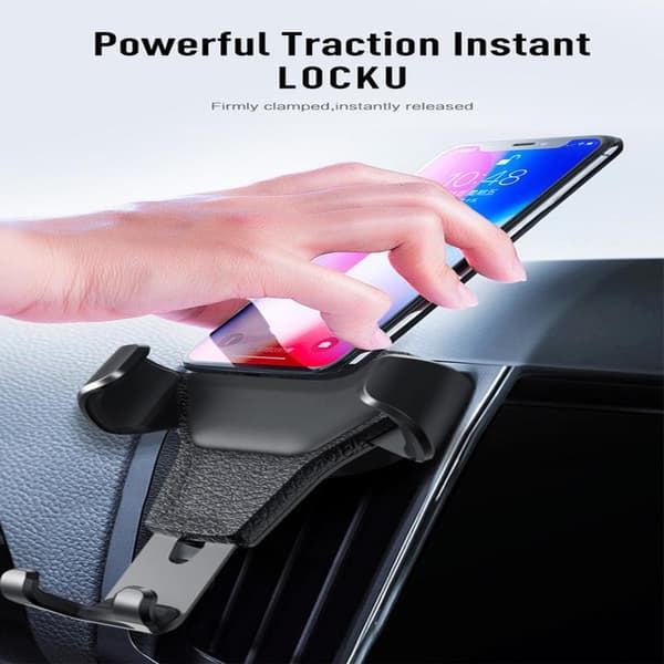 Mobilholder til bilen - Gravity bilholder til luftindtag Svart black