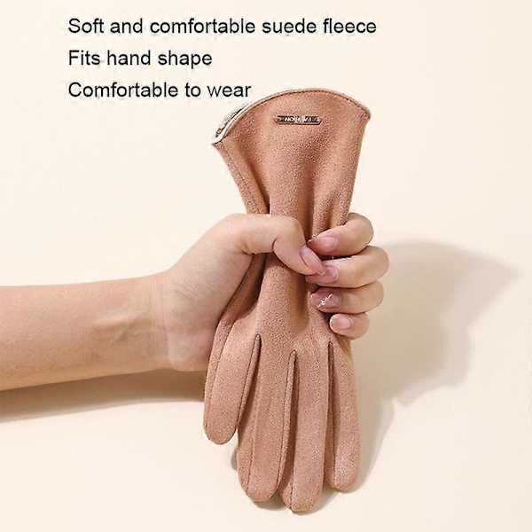 Touch Screen Plus Fløjl Hold Varmen Ridehandsker Men Camel Men Camel