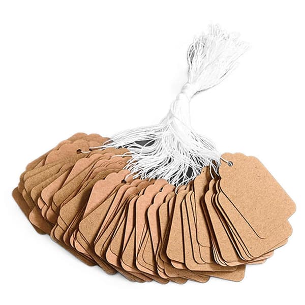 Kraftpapper Presentetiketter Multifunktionella Rektangulära Presentetiketter för DIY-hantverk Kraft Paper 48 * 30mm