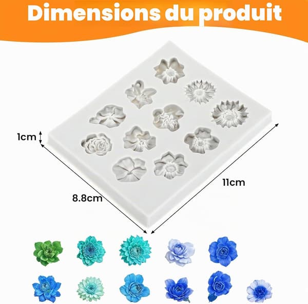 3D silikonform för blommor, blomformad bakform