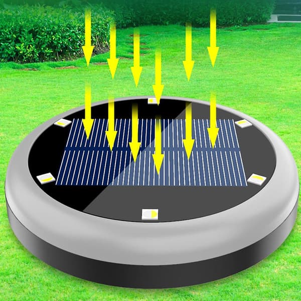 Runde solcellelamper til udendørs automatisk belysning græsplænelampe til indkørsel og have 8led Green
