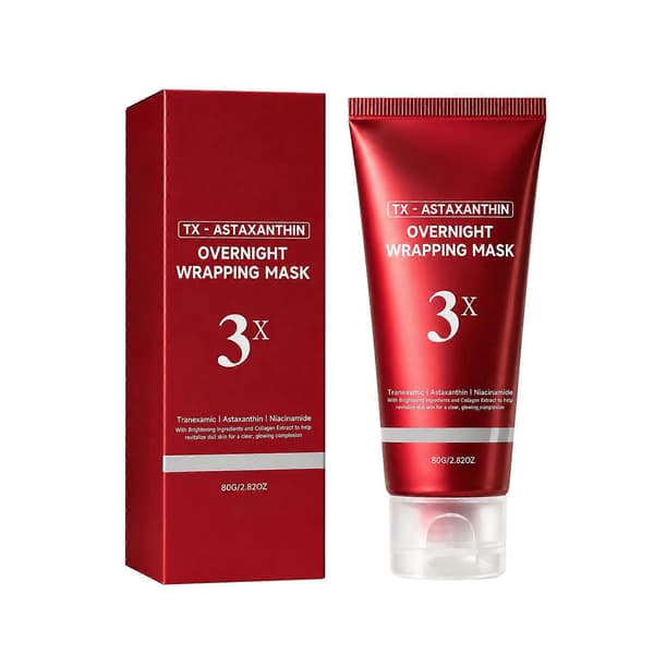 TX Astaxanthin Overnight Wrapping Mask, återfuktande nattbehandling för ljus, elastisk hud 2PCS