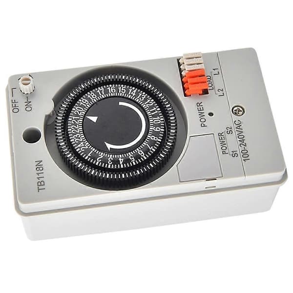 AC Timer 24-timers timer NiMH batteri strømsvigtkompensation Pålidelig datalagring 110-240V timer Gris et noir