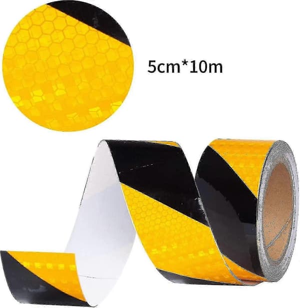 Vanntett varseltape for utendørs 10m x 5cm reflekterende