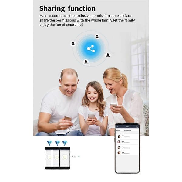 Tuya WIFI 2-kanals smart relæ-kontakt med kabinet