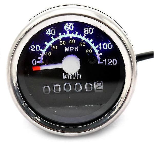 Niubi-12v Dobbelt Skala Motorcykel Mekanisk Speedometer (farve: Sort)
