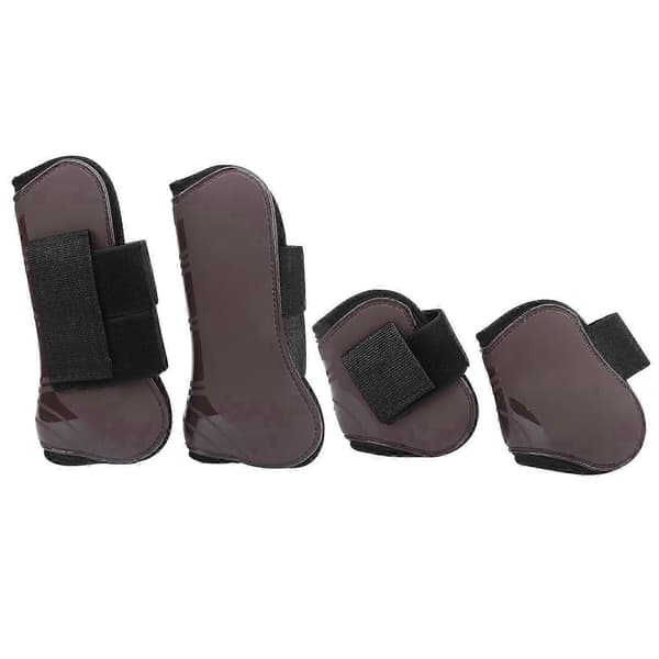 1Set Hästsenskydd PU Elastisk Förtjockad Justerbar Hästbensskydd med Nylonkrok