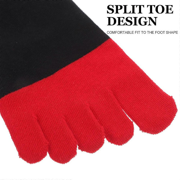 1 par trykte strømper korte strømper fuld tå strømper dame strømper tæer separate strømper korte strømper Multi 23.00X8.50X0.30CM