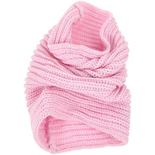 Cirkel Ullgarn Stickad Loop Sjal Vinter Värme Dam Modeaccessoar 1 st Pink 35.00X21.00X1.00CM