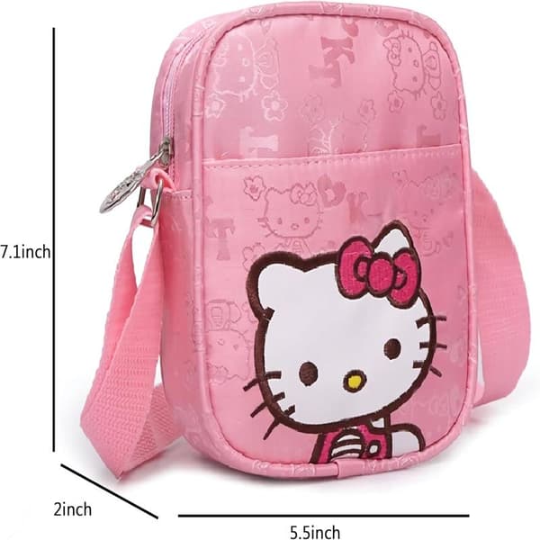 1 st Rosa Mini Väska för Flickor, Söt Canvas Crossbody-Väska