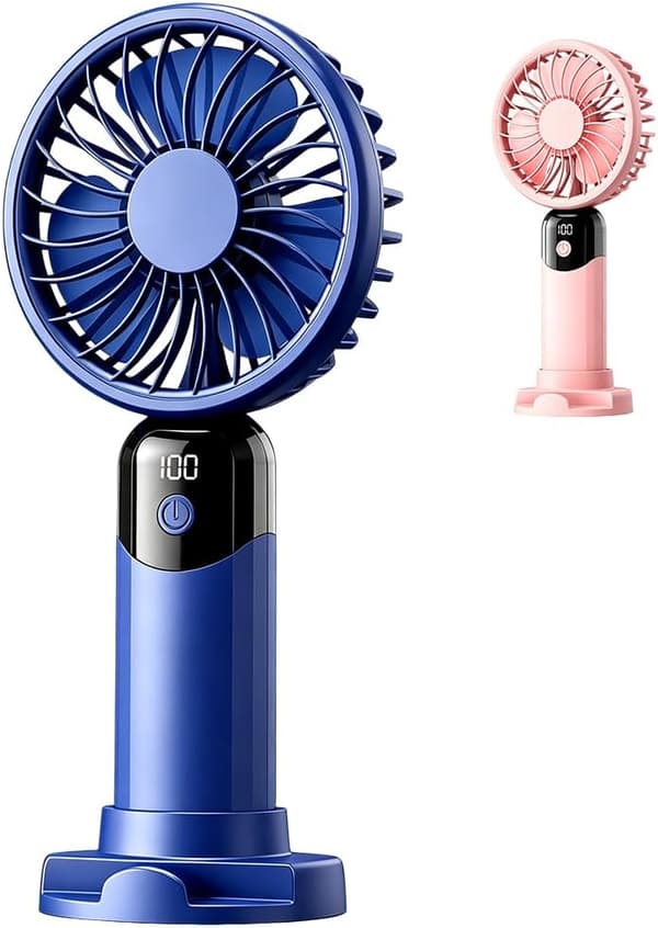 Bærbar vifte, mini USB oppladbar skrivebordsvifte (blå)