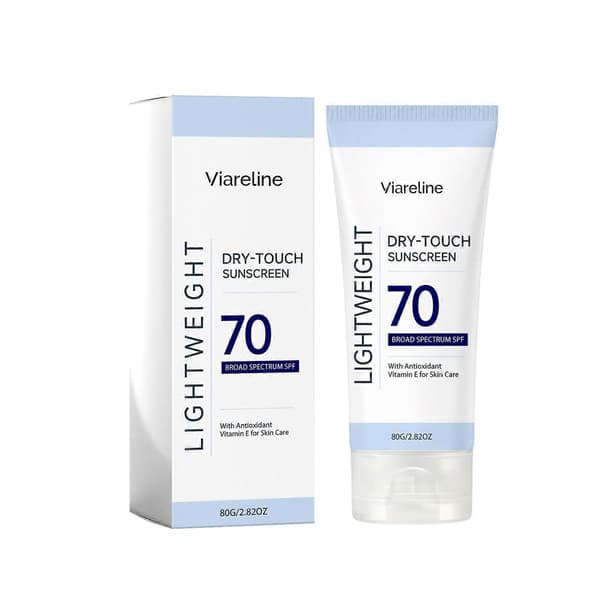 SPF 70 Dry-Touch Solcreme, 80g Letvægts Bredspektret Beskyttelse 2PCS