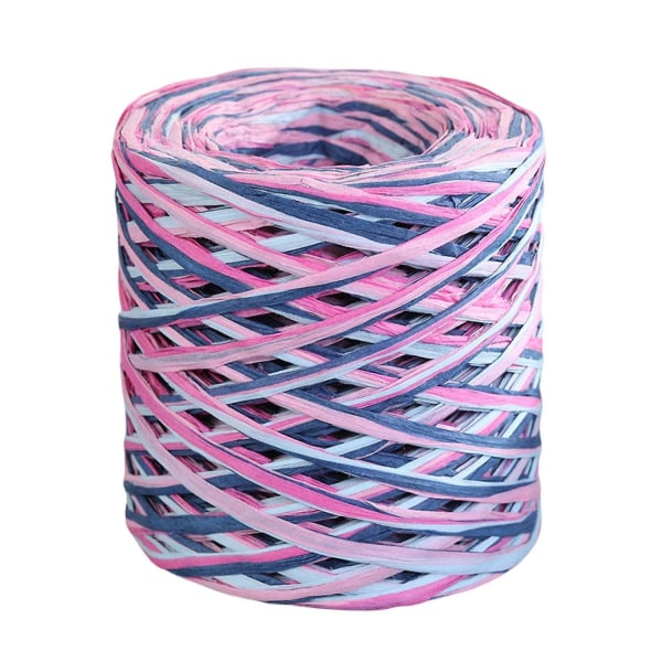 1 rullapaperin johto kierrätettävä tee-se-itse kirkas rakenne, käsin neulottu kääre Raffia Straw for Festival Blue & Rose red