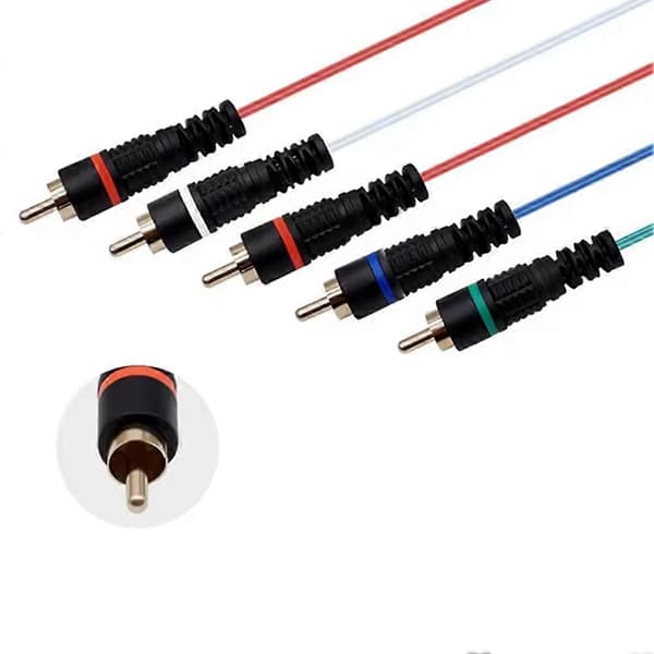 Bitfunx Component Converter Audio Video 5RCA YPbPr-kabel til Nintendo GameCube NGC Digital AV-udgangsbillede Noir