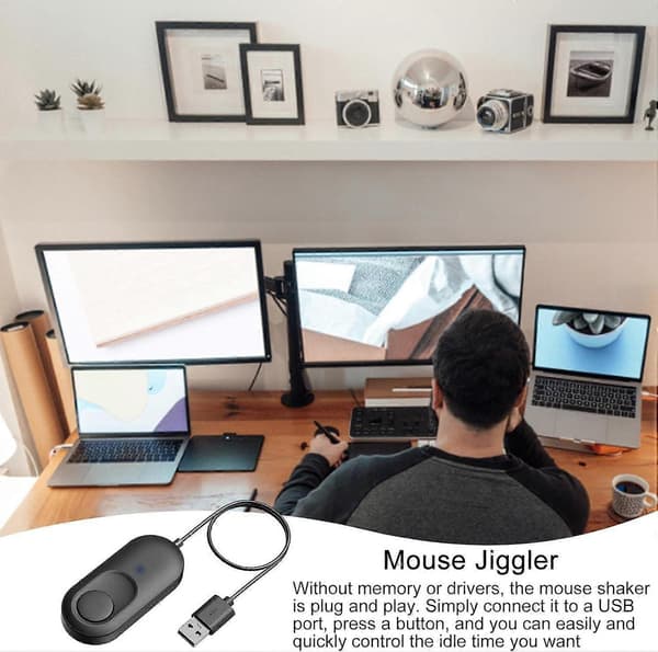 Musseflytter, USB-driverfri uopdagelig mussejiggler til computer, musbevægelsessimulering til computeropvågning
