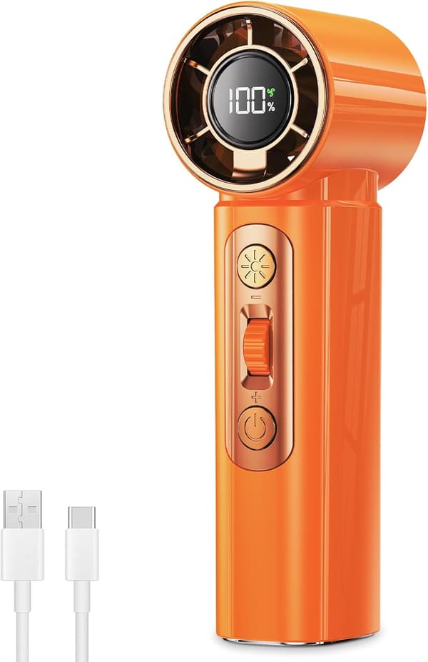 Bærbar ventilator, 3000 mAh, mini lommeventilator genopladelig via USB