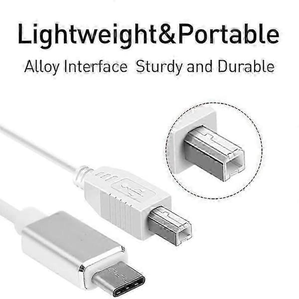 Micro-USB–USB Type B -sovitinkaapeli MIDI-laitteille, ääniliitäntäkaapeli kosketinsoittimille ja pianoille White Type b