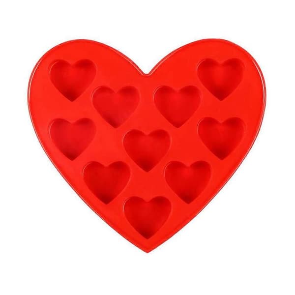 Heart-shaped Mold Home Bakery Multi-slot Sugar Candy Molds Dessert Making Tool Chocolate Silicone DIY Handmade Baking red