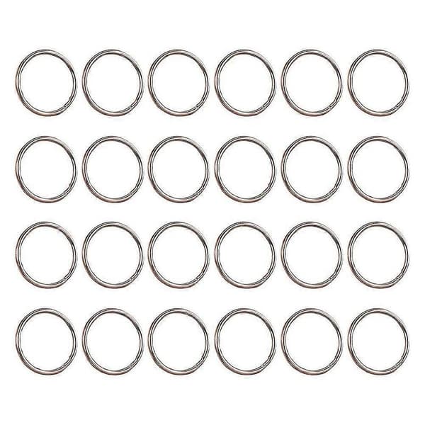 24 stk. nøgleringe flade nøgleringe metal nøgleringe DIY nøglevedhæng Silver 2.5X2.5cm