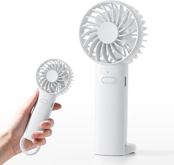 USB genopladelig bærbar ventilator, 3-trins mini personlig ventilator (hvid)