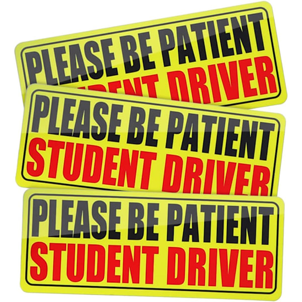 3PCS Student Driver Magnet for Car, Please Be Patient Student Driver Magnet, New Drivers StickerSafety Warning (Red)