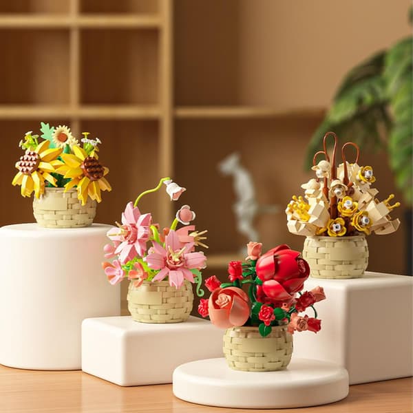 Miniblomst byggesett, blomsterbyggeleke