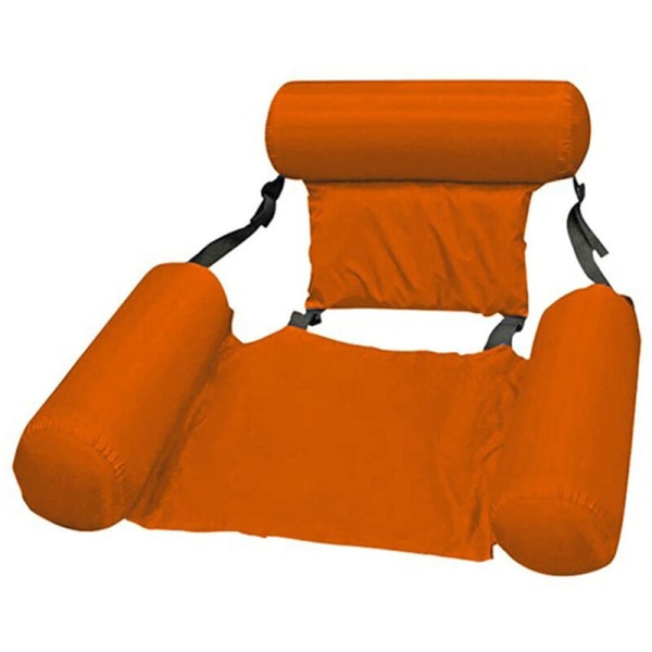 Uusi vedessä taitettava puhallettava kelluva sängyn selkänoja Kelluva tyhjennys kelluva tuoli aikuisten oranssi vesiriippumaton lepotuoli, malli: oranssi