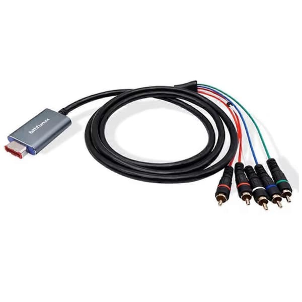 Bitfunx komponentkonverterer lydvideo 5RCA YPbPr-kabel for Nintendo GameCube NGC digital AV-utgangsbilde Noir