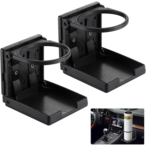 2 Pcs Folding Drink Holder, Bottle Can Cupholder for Cars, Coffee Cup Holder for Car, Foldable Cup Holder for Boat,Yacht,Van,Truck